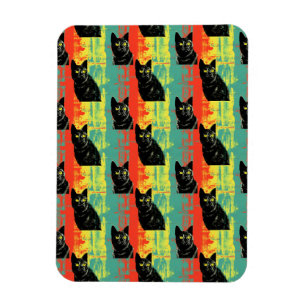 Ímã Padrão de Gato Preto Retroativo