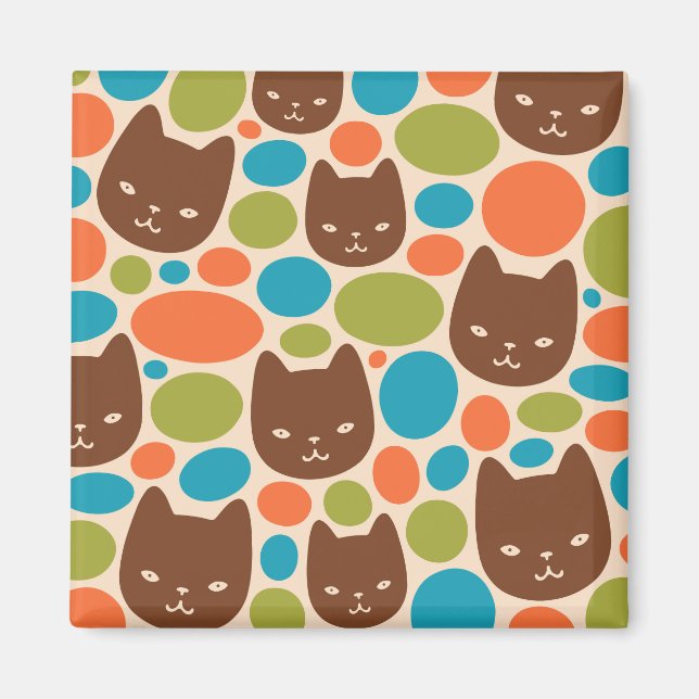 Imã Padrão de Gatos de bolinhas (Frente)