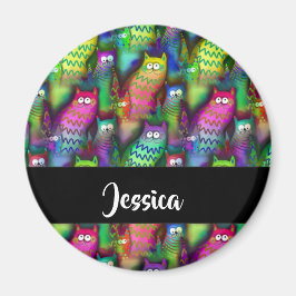 Imã Padrão de gatos gradiente coloridos