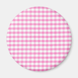 Imã Padrão de Gingham rosa quente