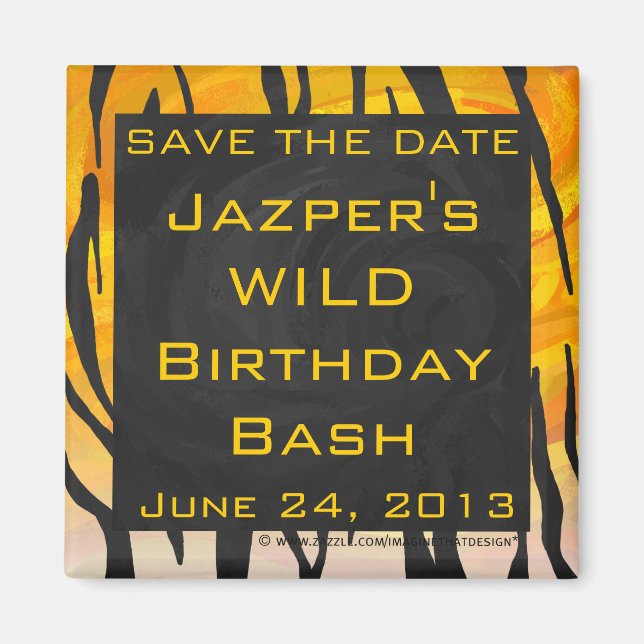 Imã Padrão de Impressão de preto e laranja do Tigre Mo (Frente)