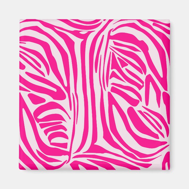 Imã Padrão de Impressão de Zebra Rosa (Frente)