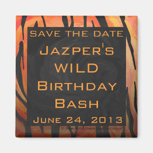 Imã Padrão de Impressão preto e laranja quente do ti