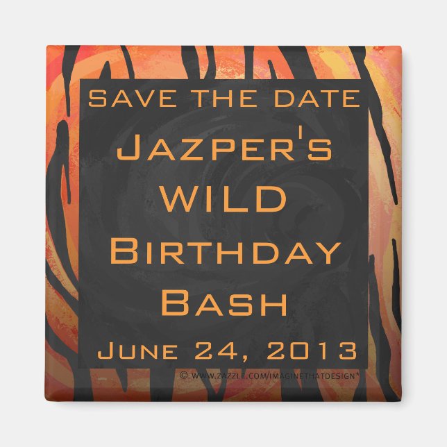 Imã Padrão de Impressão preto e laranja quente do tone (Frente)