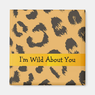 Imã Padrão de leopardo com frase fofa