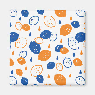 Imã Padrão de limão azul e laranja, com Frutas empinad