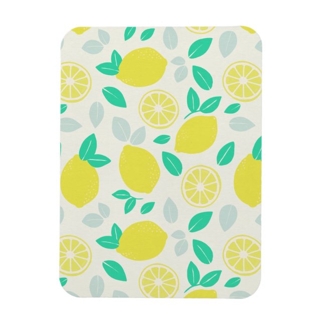 Ímã Padrão de limão de verão em Creme (Vertical)