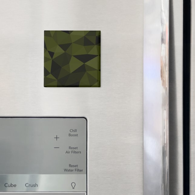 Imã Padrão de malha geométrica preta verde exército es (In Situ (Fridge))