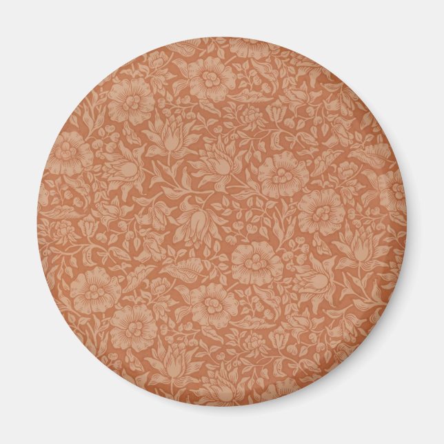 Imã Padrão de Malva de William Morris: Floral Terracot (Frente)