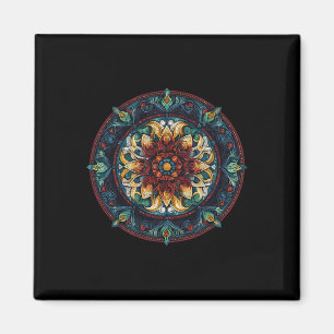 Imã Padrão de Mandala de Círculo Místico de Lótus Flor