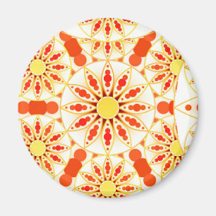 Imã Padrão de mandala, vermelho de tijolo, ferrugem,