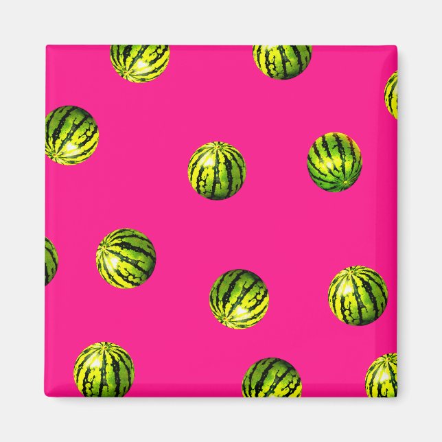 Imã padrão de melancia rosa (Frente)