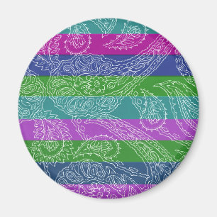 Imã Padrão de Menina Paisley Impressão Summer Stripe