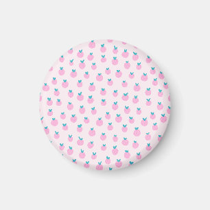 Imã Padrão de Morango Sem Costura – Doce Rosa Pastel 