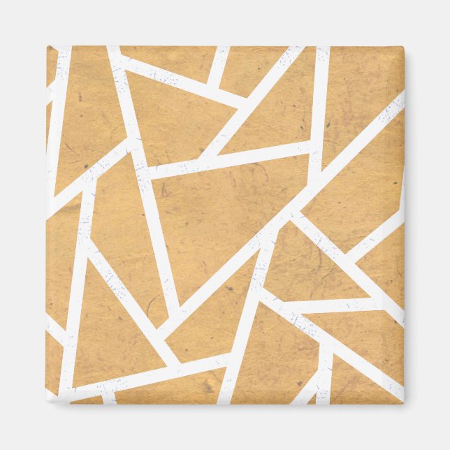Imã Padrão de mosaico amarelo e branco (Frente)