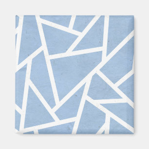 Imã Padrão de mosaico branco e azul pálido
