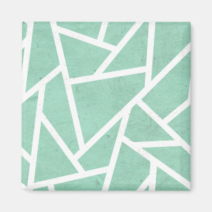 Imã Padrão de mosaico branco e verde da Casa da Moeda