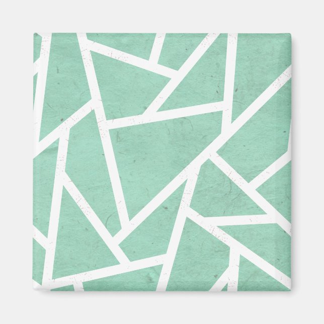 Imã Padrão de mosaico branco e verde da Casa da Moeda (Frente)