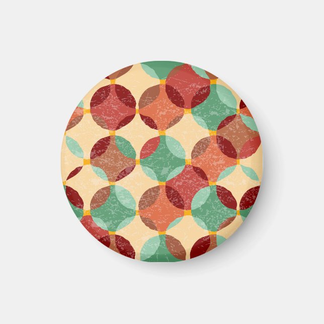 Imã Padrão de mosaico circular, ilustração geométrica. (Frente)
