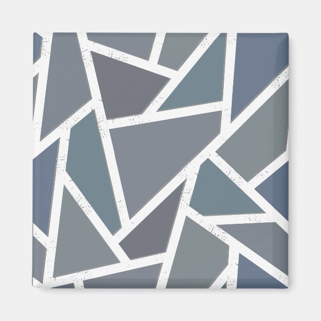 Imã Padrão de mosaico de cinza azul (Frente)