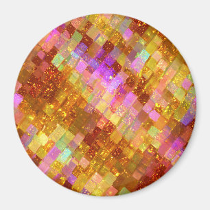 Imã Padrão de Mosaico Dourado Iridescente