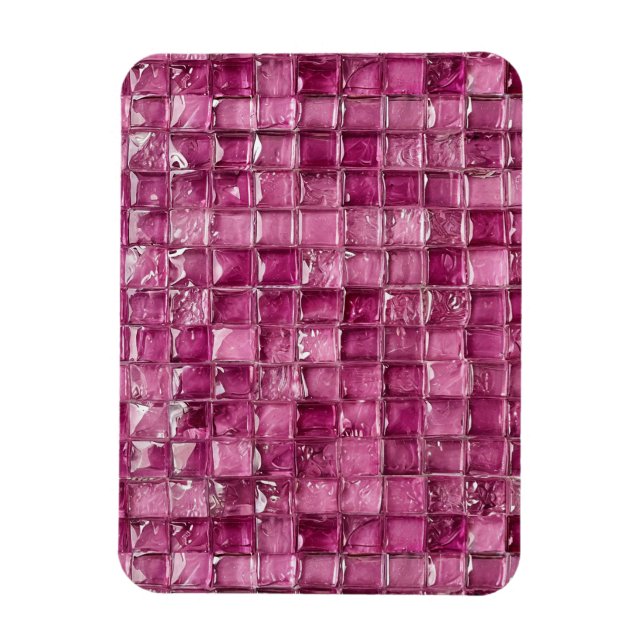 Ímã Padrão de mosaico rosa (Vertical)