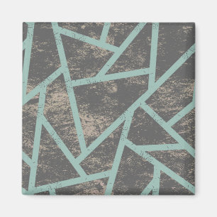 Imã Padrão de mosaico verde-claro e cinza