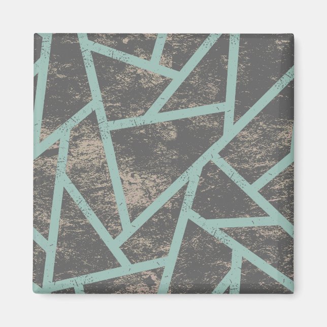 Imã Padrão de mosaico verde-claro e cinza (Frente)