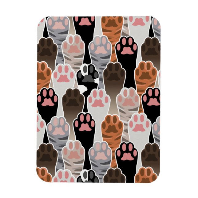 Ímã Padrão de muitas patas de gatos (Vertical)