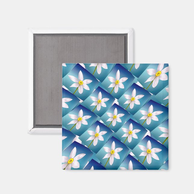 Imã Padrão de Narciso Branco (Front/Back)