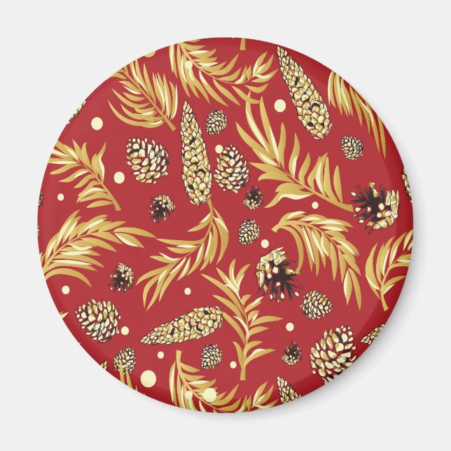 Imã Padrão de Natal, Pine Snow 3 (Frente)