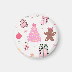 Imã Padrão de Natal Rosa