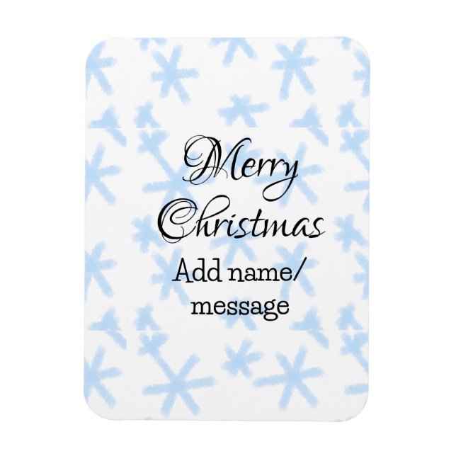 Ímã Padrão de neve azul escamas de Natal padrão de nev (Vertical)