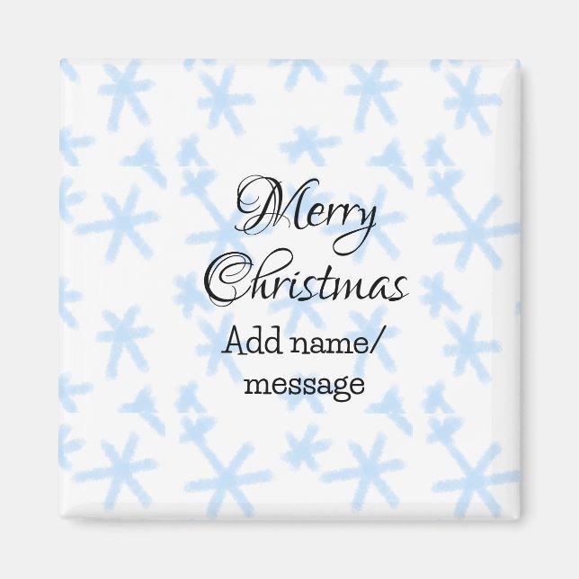 Imã Padrão de neve azul escamas de Natal padrão de nev (Frente)