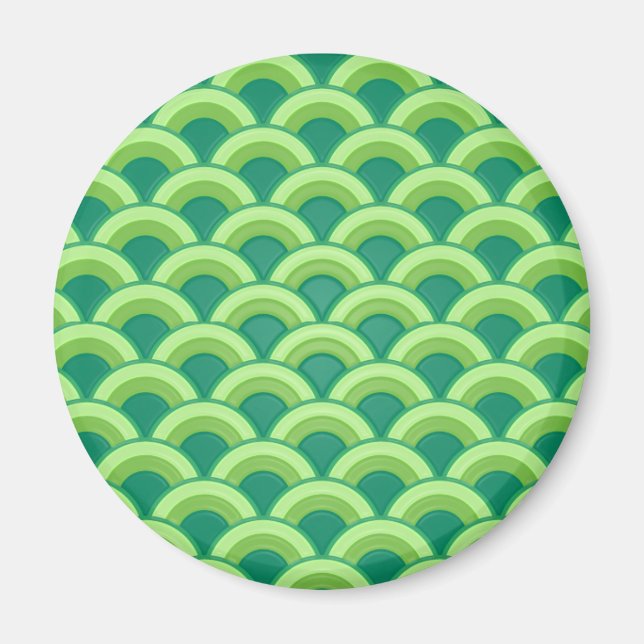 Imã Padrão de onda Art Deco - jade verde (Frente)