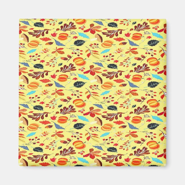 Imã Padrão de outono de cor amarela (Frente)