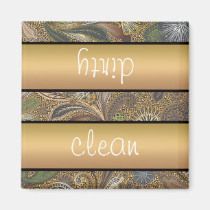 Imã Padrão de Paisley de Impressão Animal