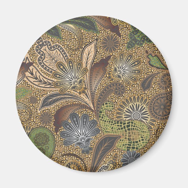 Imã Padrão de Paisley de Impressão Animal (Frente)