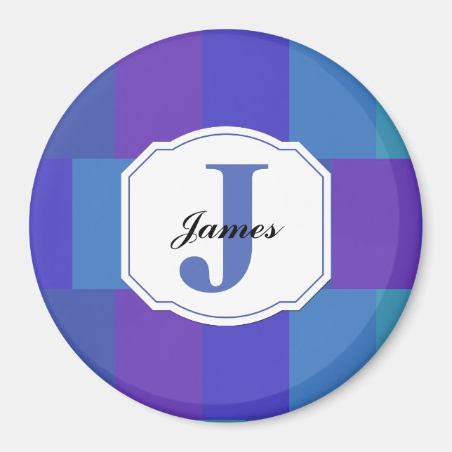 Imã Padrão de Paleta Azul Moderno (Frente)