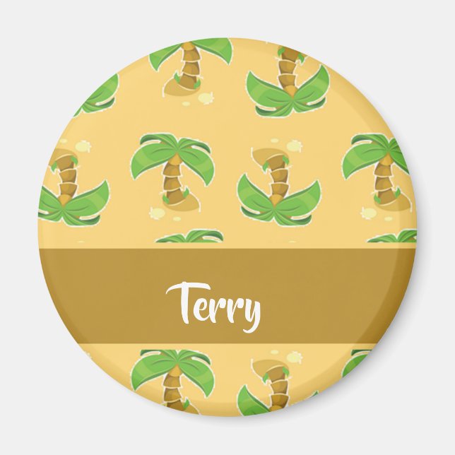 Imã Padrão de palmeiras tropicais (Frente)