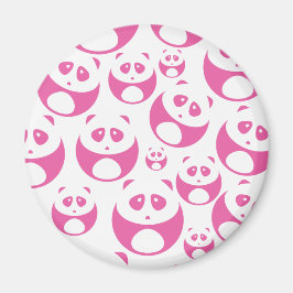 Imã Padrão de Panda Branca e Rosa Bebê Kawaii