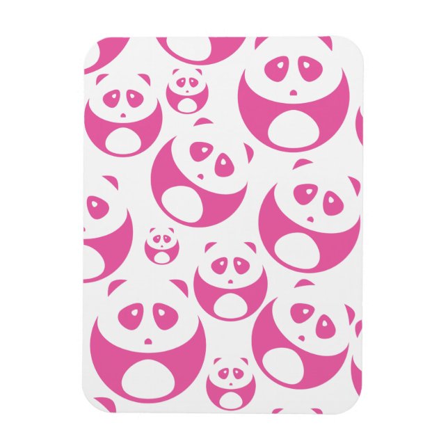 Ímã Padrão de Panda Branca e Rosa Bebê Kawaii (Vertical)