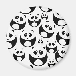 Imã Padrão de Panda Branco e Preto de Kawaii