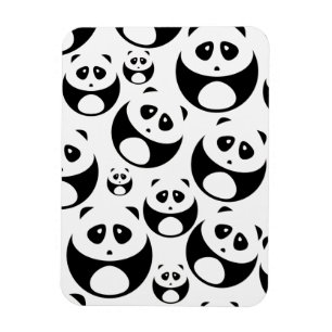 Ímã Padrão de Panda Branco e Preto de Kawaii