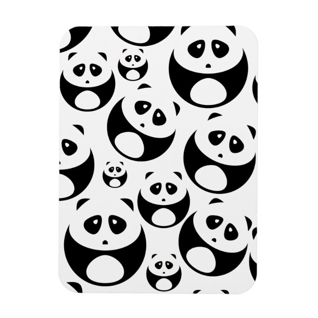 Ímã Padrão de Panda Branco e Preto de Kawaii (Vertical)