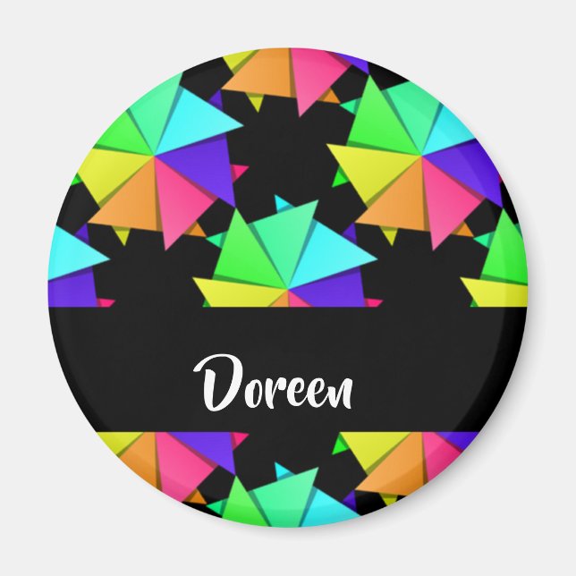 Imã Padrão de papel colorido dobrado (Frente)