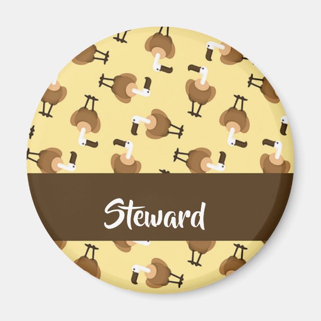 Imã Padrão de pássaros-urubu-do-grifo-castanho (Frente)