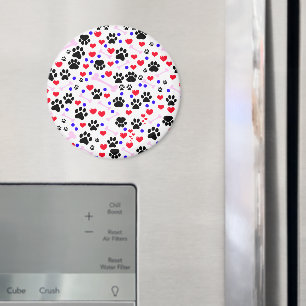 Imã Padrão De Patas, Patas Cachorros, Patas Negras, Co