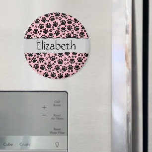 Imã Padrão De Patas, Patas Negras, Patas De Cachorro, 