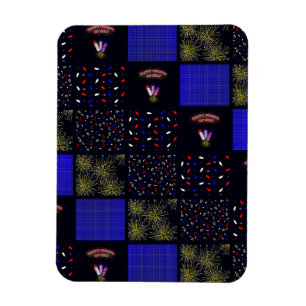 Ímã Padrão de patch do quarto de julho - 4 de julho